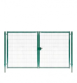 Ворота распашные Grand Line 2,03x3,5 м ячейка 55х200 зеленый RAL 6005