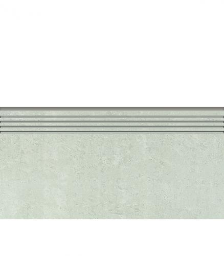 Керамогранит декор 294х600х10 мм светло-серый Travertino ступень полированный/Грасаро