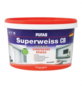 Краска в/д PUFAS Superweiss моющаяся супербелая (10 л=16,2 кг)