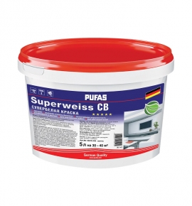 Краска в/д PUFAS Superweiss моющаяся супербелая (5 л=8,1 кг)