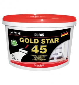 Краска в/д PUFAS GOLD STAR 45 акриловая супербелая (9 л=11,90 кг)