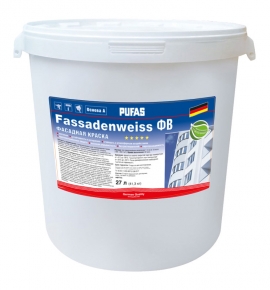 Краска в/д фасадная PUFAS Fassadenweiss D (27 л=39,4 кг)