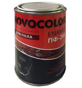 Эмаль для пола НОВОКОЛОР ПФ-266 красно-коричневая (0,9 кг)