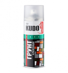 Грунт аэрозольный KUDO KU-2001 универсальный алкидный серый (0,52л)