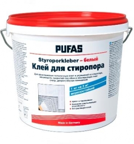 Клей для плит из стиропора PUFAS Styroporkleber белый (4 кг)