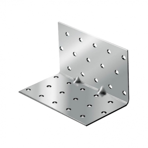 Уголок крепежный 60x90x60x2 мм, с двумя рёбрами, оцинк.