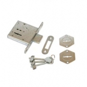 Замок врезной ЗВ8-4С(3кл) сувальдный ключ, прямоуг. ригель, хром