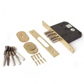 Замок врезной 99-K-G, крестообразный ключ, 4 ригеля, золото
