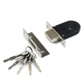 Замок врезной 90-K-CR, крестообразный ключ, прямоуг. ригель, хром