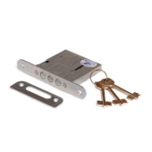 Замок врезной ЗВ8-4С(76600)/13, сувальдный ключ, 3 ригеля, хром