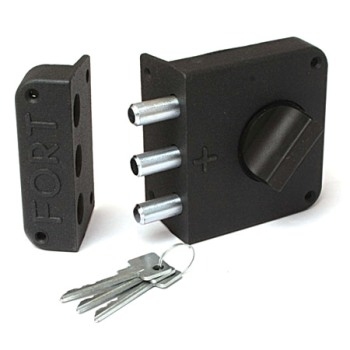 Замок накладной ЗН1-3-3-Fort+, английский ключ, 3 ригеля