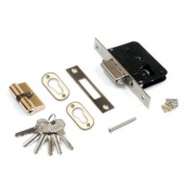 Замок врезной 94-Н/60-CR, английский ключ, прямоуг. ригель, хром