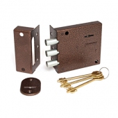 Замок накладной Биф-0030, сувальдный ключ, 3 ригеля
