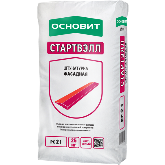 ОСНОВИТ Штукатурка СТАРТВЭЛЛ PC21 (Т-21) фасадная цементная (25кг)