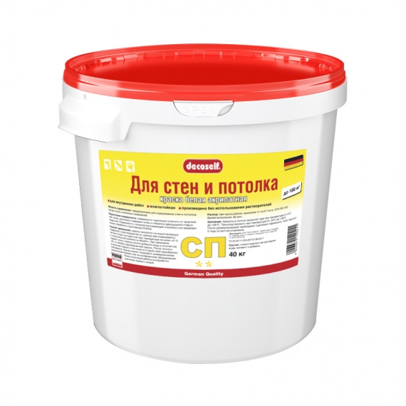 Краска в/д для стен и потолков Decoself акрилатная (40 кг)