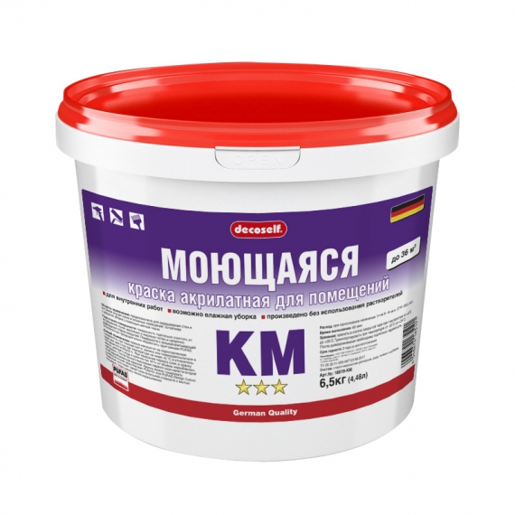 Краска в/д для стен и потолков Decoself моющаяся (4,48 л=6,5 кг)