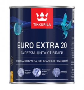 Краска в/д для влажных помещений TIKKURILA EURO EXTRA 20 A (0,9 л)