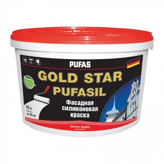 Краска в/д фасадная PUFAS GOLD STAR PUFASIL A (10 л=14,9 кг)