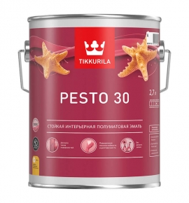 Краска алкидная TIKKURILA Pesto 30 A универсальная полуматовая (2,7 л)