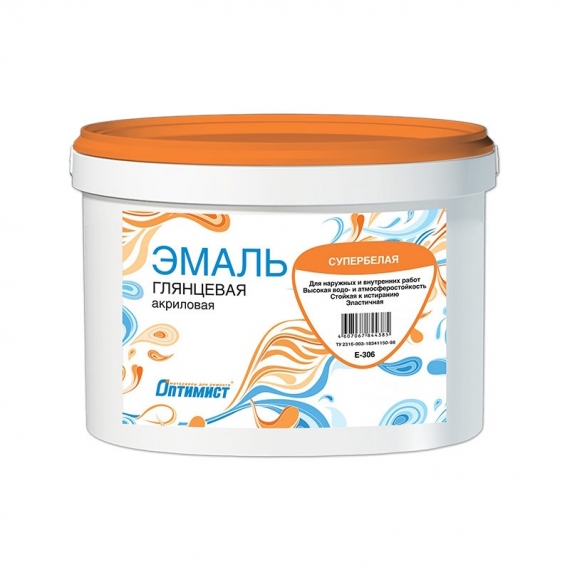Эмаль акриловая ОПТИМИСТ E306 для наружный и внутренних работ (3 кг)