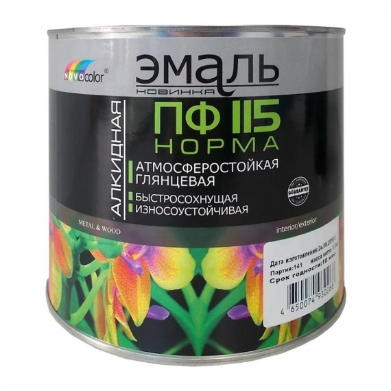 Эмаль ПФ-115 НОВОКОЛОР чёрная (1,9 кг)