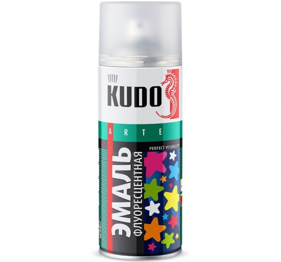 Эмаль аэрозольная KUDO KU-1201 флуоресцентная белая (0,52 л)