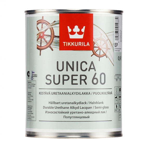 Лак универсальный TIKKURILA UNICA SUPER 60 EP полуглянцевый (0,9 л)