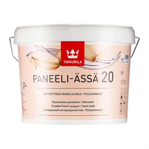 Лак для стен и потолков TIKKURILA PANEELI-ASSA 20 полуматовый (9 л)