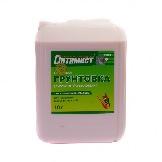 Грунтовка глубокого проникновения ОПТИМИСТ G103 (10л)