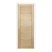 Полотно дверное ОЛОВИ 'Канзас' Бел. Дуб экошпон стекло 800x2000 б/фурн