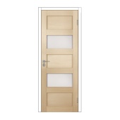 Полотно дв. стекло ОЛОВИ с притв. 'Аризона2' Бел. Дуб экошп М8 (720x2000x40 мм) замок 2014