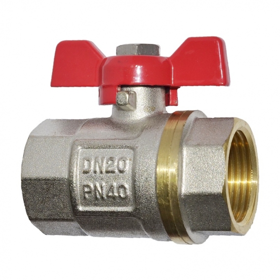 Кран шаровый PN40 3/4' В/В бабочка