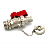 Кран шаровый 1/2' дренажный (сливной) с латунным штуцером и заглушкой