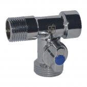 Кран шаровый 1/2'x3/4'x1/2' для сантех. приборов трехпроходной хром