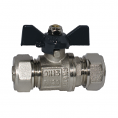 Кран шаровый 16x16 для м/п труб обжим, бабочка