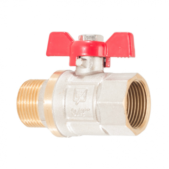 Кран шаровый PN40 1/2' В/Н бабочка