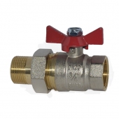 Кран шаровой полный проход со сгоном (американкой) В-Н 3/4'