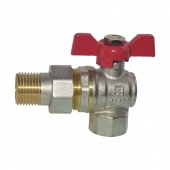 Кран шаровой полный проход со сгоном (американканкой) угловой В-Н 1/2'