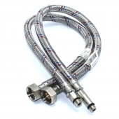 Подводка гибкая для смесителя сталь нерж., 1/2'xМ10, 120 см (пара)