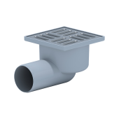 Трап пласт. н/регул.гориз. d=50мм 100х100мм, с металл.решеткой, до 300 кг, 0,7л/с, сух.затвор