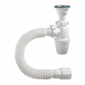 ОРИО Сифон д/раковины и мойки 1 1/2х40мм литой выпуск и г/трубой 40х40/50мм, решетка d=70мм А-32019