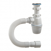 ОРИО Сифон д/раковины и мойки 1 1/2х40мм с гофротрубой 40х40/50мм, решетка d=70мм А-4001