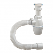 ОРИО Сифон д/раковины и мойки 1 1/2х40мм с пл/решеткой и г/трубой 40х40/50мм, решетка d=70мм А-7001